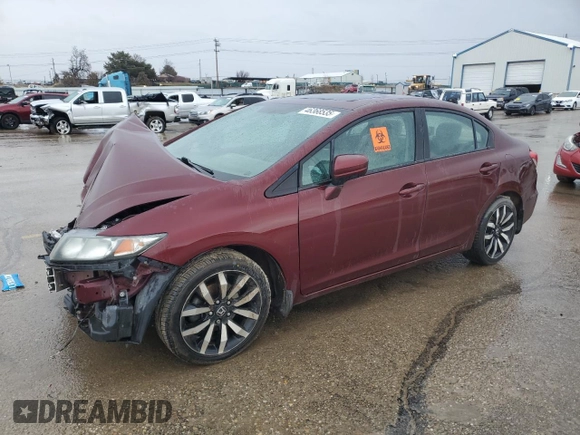 2015 Honda Civic Sedan EX-L with VIN 2HGFB2F90FH538287, listed as a Copart auction lot 46368535 with 0 mi miles and Salvage Title. Bid and sale history available at carsss.com. Image 1.