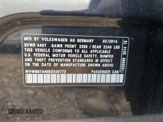 2014 Volkswagen CC R-Line with VIN WVWBN7AN8EE530773, listed as a Copart auction lot 63283844 with 117,187 mi miles and Salvage Title. Bid and sale history available at carsss.com. Image 12.