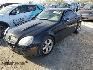 2001 Mercedes-Benz SLK-Class with VIN WDBKK65F51F217396, listed as a Copart auction lot 74339214 with 56,281 mi miles and Salvage Title. Bid and sale history available at carsss.com. Image 1.