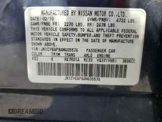 2010 Infiniti G37 Sedan Journey with VIN JN1CV6AP9AM405574, listed as a Copart auction lot 51741795 with 181,695 mi miles and Salvage Title. Bid and sale history available at carsss.com. Image 12.