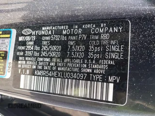 2020 Hyundai Palisade Limited z VIN KM8R54HEXLU034097, wystawiony jako IAAI lot #42052949 z przebiegiem 55 751 mil mil oraz . Historia ofert i sprzedaży dostępna na DreamBid. Obrazek 9.
