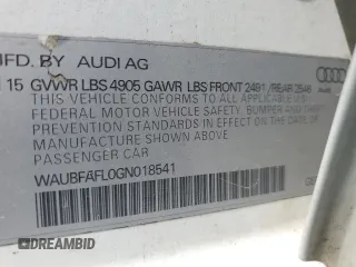 2016 Audi A4 Premium с VIN WAUBFAFL0GN018541, выставлен на аукционе Copart как лот 55672265 с пробегом 127 362 миль миль и Списание • Salvage title. История ставок и продаж доступна на DreamBid. Изображение 12.