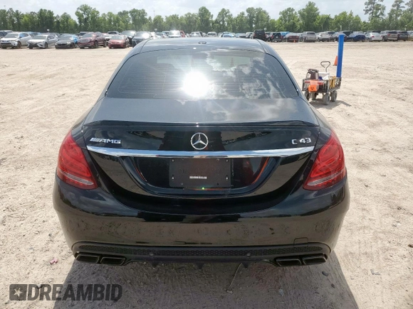 2018 Mercedes-Benz C 43 AMG with VIN 55SWF6EB2JU257667, listed as a Copart auction lot 51539385 with 48,258 mi miles and Salvage title. Bid and sale history available at DreamBid. Image 6.