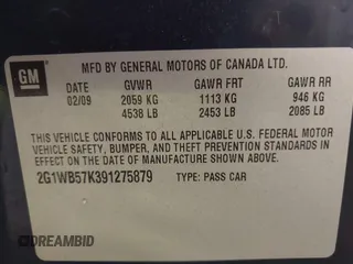 2009 Chevrolet Impala LS with VIN 2G1WB57K391275879, listed as a IAAI auction lot 41816069 with Not Provided miles and . Bid and sale history available at DreamBid. Image 9.