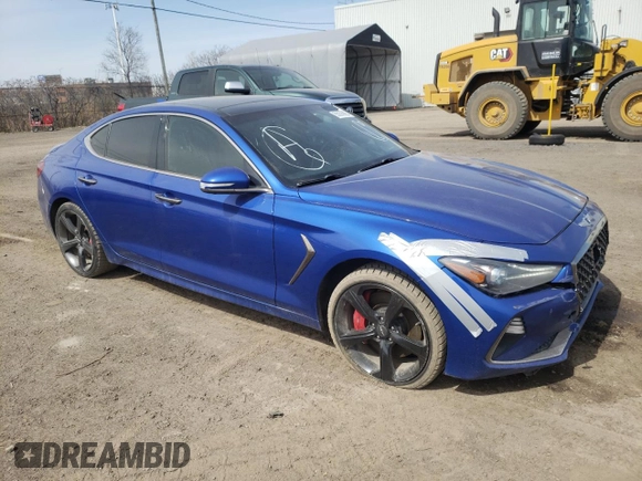 2020 Genesis G70 Advanced with VIN KMTG74LEXLU040965, listed as a Copart auction lot 55056995 with 128,300 mi miles and Salvage Title. Bid and sale history available at DreamBid. Image 4.