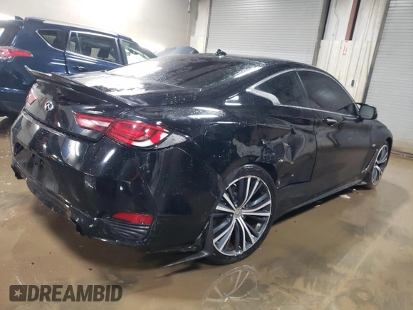 2018 Infiniti Q60 Luxe with VIN JN1EV7EL7JM392006, listed as a Copart auction lot 85520894 with 60,565 mi miles and Salvage title. Bid and sale history available at DreamBid. Image 3.