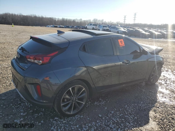 2019 Hyundai Veloster 2.0 Premium with VIN KMHTG6AF6KU012126, listed as a Copart auction lot 46351105 with 0 mi miles and Salvage Title. Bid and sale history available at carsss.com. Image 3.