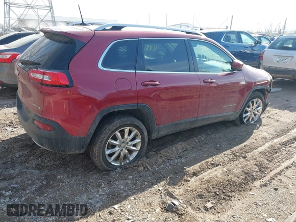 2017 Jeep Cherokee Limited with VIN 1C4PJMDB8HW512130, listed as a IAAI auction lot 41708722 with 88,943 mi miles and . Bid and sale history available at DreamBid. Image 4.