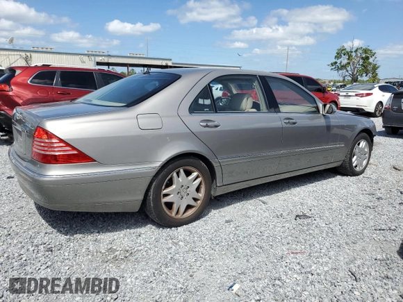 2003 Mercedes-Benz S 430 z VIN WDBNG70J93A351831, wystawiony jako Copart lot #52706965 z przebiegiem Nie podano mil oraz Nie do naprawy • Non repairable. Historia ofert i sprzedaży dostępna na DreamBid. Obrazek 3.