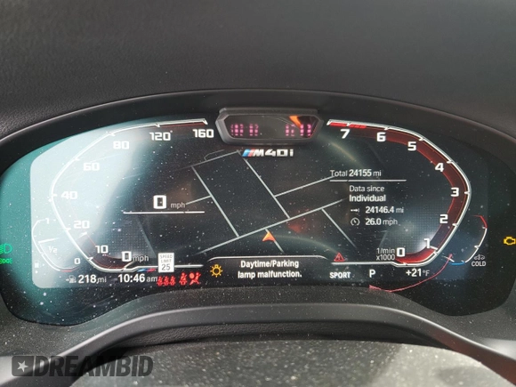 2023 BMW X3 M40i with VIN 5UX83DP08P9N63373, listed as a Copart auction lot 88806845 with 24,155 mi miles and Salvage Title. Bid and sale history available at DreamBid. Image 9.