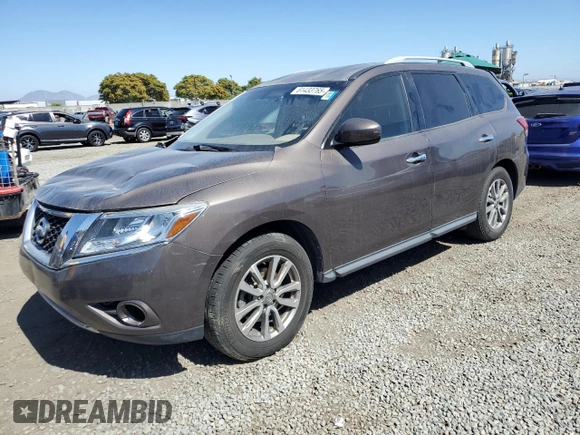 2015 Nissan Pathfinder SV with VIN 5N1AR2MN0FC689360, listed as a Copart auction lot 61433765 with 95,663 mi miles and Salvage title. Bid and sale history available at DreamBid. Image 1.