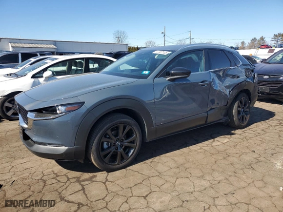 2022 Mazda CX-30 2.5 S Carbon Edition with VIN 3MVDMBCL7NM455308, listed as a Copart auction lot 47387135 with 17,827 mi miles and Salvage Title. Bid and sale history available at carsss.com. Image 1.