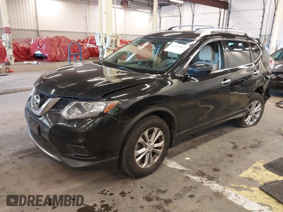 2016 Nissan Rogue SV with VIN KNMAT2MV0GP615985, listed as a IAAI auction lot 41540164 with 133,129 mi miles. Bid and sale history available at carsss.com. Image 2.