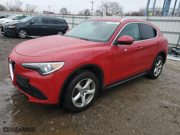2018 Alfa Romeo Stelvio with VIN ZASFAKAN6J7B68769, listed as a Copart auction lot 47765935 with 76,681 mi miles and Salvage Title. Bid and sale history available at carsss.com. Image 1.