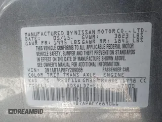 2015 Nissan Sentra SR with VIN 3N1AB7AP8FY289066, listed as a IAAI auction lot 41863681 with 206,726 mi miles and . Bid and sale history available at DreamBid. Image 9.