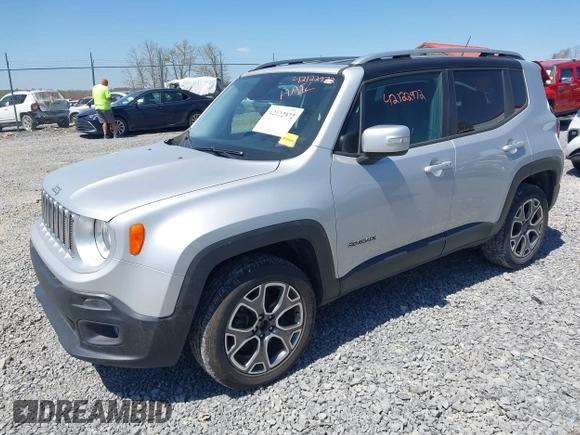 2016 Jeep Renegade Limited with VIN ZACCJBDT2GPD20595, listed as a IAAI auction lot 42122972 with 109,948 mi miles and . Bid and sale history available at DreamBid. Image 17.
