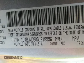 2016 Jeep Wrangler Unlimited Sport с VIN 1C4BJWDG0GL218996, выставлен на аукционе IAAI как лот 42291799 с пробегом 114 841 миль миль и . История ставок и продаж доступна на DreamBid. Изображение 9.