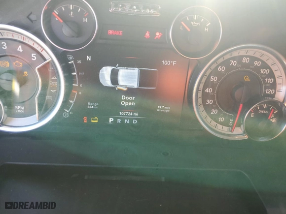 2018 Ram 2500 SLT with VIN 3C6UR5DL9JG192872, listed as a Copart auction lot 71820274 with 107,724 mi miles and Salvage Title. Bid and sale history available at carsss.com. Image 9.