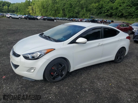 2013 Hyundai Elantra GLS with VIN 5NPDH4AE8DH434199, listed as a Copart auction lot 64002625 with 233,546 mi miles and Salvage title. Bid and sale history available at DreamBid. Image 1.