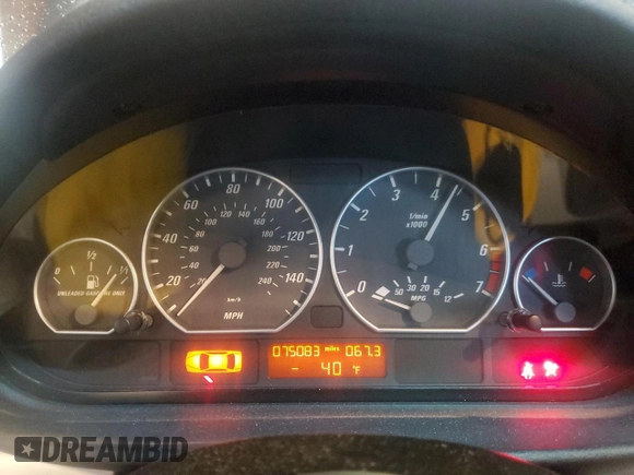 2002 BMW 3 Series 330Ci with VIN WBABN53482JU28205, listed as a Copart auction lot 45199945 with 75,083 mi miles and Salvage Title. Bid and sale history available at carsss.com. Image 9.