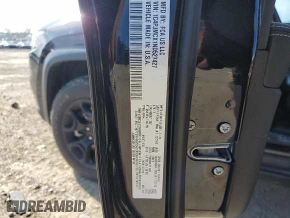2022 Jeep Cherokee X z VIN 1C4PJMCX1ND527427, wystawiony jako Copart lot #55848515 z przebiegiem 38 034 mil mil oraz Szkoda całkowita • Salvage title. Historia ofert i sprzedaży dostępna na DreamBid. Obrazek 12.