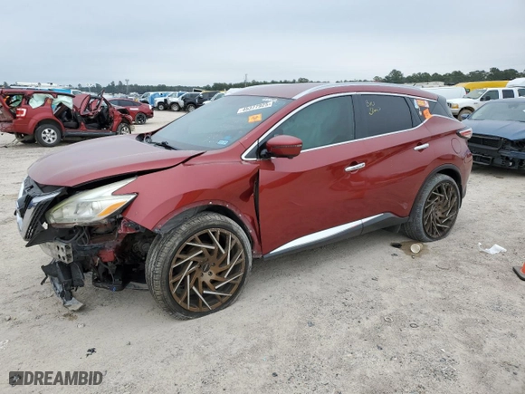 2017 Nissan Murano SL with VIN 5N1AZ2MG0HN107878, listed as a Copart auction lot 45377925 with 159,958 mi miles and Salvage Title. Bid and sale history available at carsss.com. Image 1.