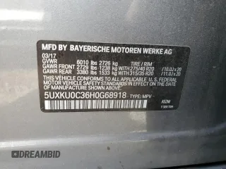 2017 BMW X6 sDrive35i with VIN 5UXKU0C36H0G68918, listed as a Copart auction lot 47651583 with 54,972 mi miles. Bid and sale history available at carsss.com. Image 14.