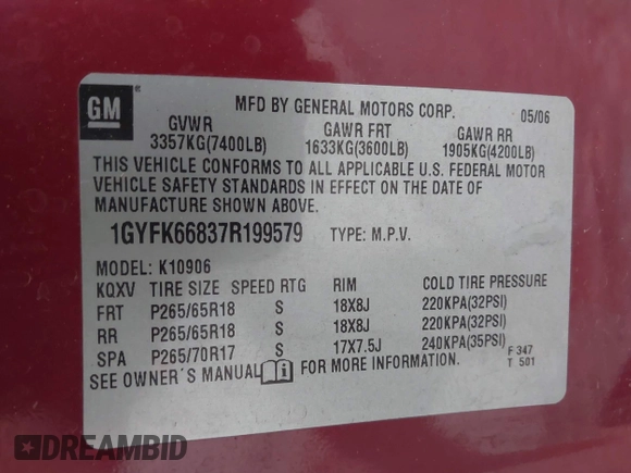 2007 Cadillac Escalade ESV z VIN 1GYFK66837R199579, wystawiony jako IAAI lot #42190566 z przebiegiem 196 910 mil mil oraz . Historia ofert i sprzedaży dostępna na DreamBid. Obrazek 9.