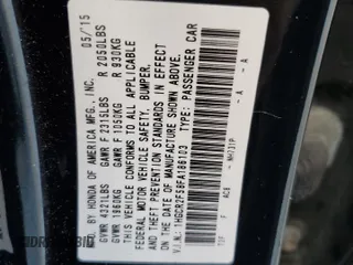 2015 Honda Accord Sport with VIN 1HGCR2F58FA186103, listed as a Copart auction lot 55745085 with 157,599 mi miles and Salvage Title. Bid and sale history available at DreamBid. Image 13.