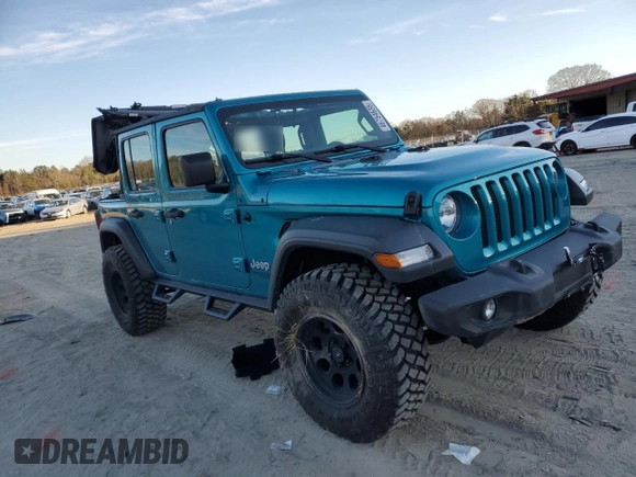 2020 Jeep Wrangler Unlimited Sport Altitude z VIN 1C4HJXDG1LW277726, wystawiony jako Copart lot #46754635 z przebiegiem 101 392 mil mil oraz Szkoda całkowita • Salvage title. Historia ofert i sprzedaży dostępna na DreamBid. Obrazek 4.