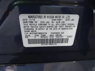2011 Infiniti G25 Journey with VIN JN1DV6AP7BM602734, listed as a IAAI auction lot 42001079 with Not Provided miles. Bid and sale history available at carsss.com. Image 9.