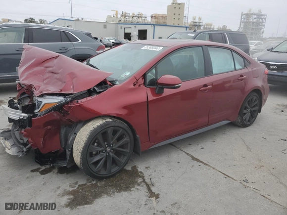 2024 Toyota Corolla SE with VIN 5YFP4MCEXRP179622, listed as a Copart auction lot 85595044 with 15,821 mi miles and Salvage Title. Bid and sale history available at carsss.com. Image 1.