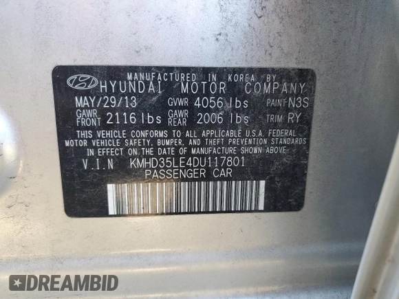2013 Hyundai Elantra GT with VIN KMHD35LE4DU117801, listed as a Copart auction lot 74888134 with 97,453 mi miles and Salvage Title. Bid and sale history available at carsss.com. Image 14.