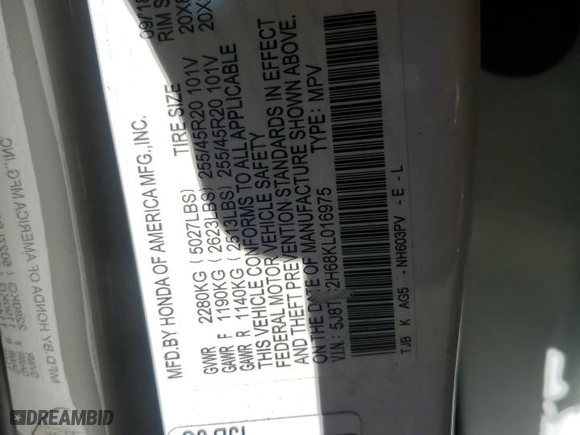 2019 Acura RDX w/A-Spec Pkg with VIN 5J8TC2H68KL016975, listed as a Copart auction lot 46504595 with 70,194 mi miles and Salvage Title. Bid and sale history available at carsss.com. Image 13.
