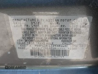 2022 Nissan Versa SV z VIN 3N1CN8EV0NL863749, wystawiony jako IAAI lot #42182063 z przebiegiem 11 718 mil mil oraz . Historia ofert i sprzedaży dostępna na DreamBid. Obrazek 9.