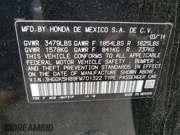2015 Honda Fit EX-L z VIN 3HGGK5H89FM701322, wystawiony jako Copart lot #56565885 z przebiegiem 195 154 mil mil oraz Szkoda całkowita • Salvage title. Historia ofert i sprzedaży dostępna na DreamBid. Obrazek 12.