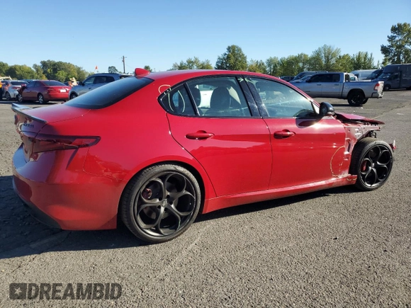 2019 Alfa Romeo Giulia Ti Sport with VIN ZARFAMBN9K7604458, listed as a Copart auction lot 73707164 with 34,495 mi miles and Salvage Title. Bid and sale history available at carsss.com. Image 3.