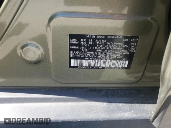 2018 Subaru Outback Premium with VIN 4S4BSACC3J3226527, listed as a Copart auction lot 48375335 with 112,644 mi miles and Salvage title. Bid and sale history available at DreamBid. Image 13.