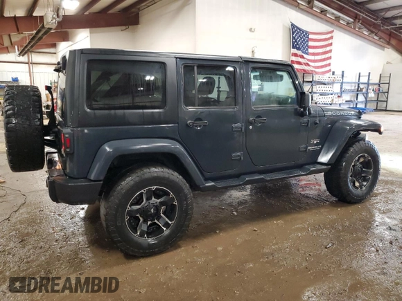 2017 Jeep Wrangler Unlimited Sahara z VIN 1C4BJWEG9HL698729, wystawiony jako Copart lot #55981555 z przebiegiem 117 556 mil mil oraz Czysty tytuł • Clean title. Historia ofert i sprzedaży dostępna na DreamBid. Obrazek 3.