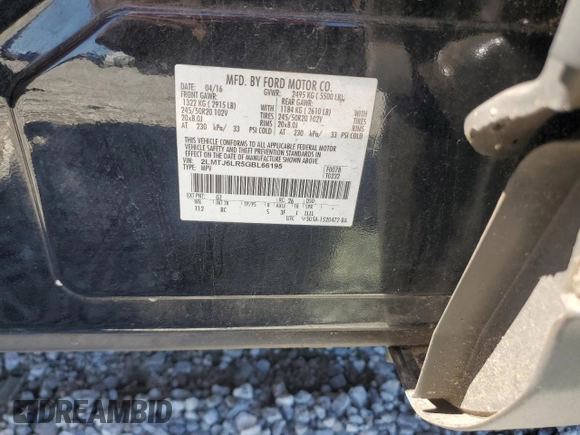 2016 Lincoln MKX Reserve z VIN 2LMTJ6LR5GBL66195, wystawiony jako Copart lot #48084915 z przebiegiem Nie podano mil oraz Szkoda całkowita • Salvage title. Historia ofert i sprzedaży dostępna na DreamBid. Obrazek 14.