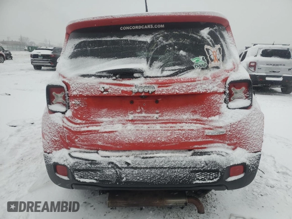 2017 Jeep Renegade Latitude with VIN ZACCJABB8HPE96427, listed as a Copart auction lot 45011935 with 131,204 mi miles and Salvage Title. Bid and sale history available at carsss.com. Image 6.