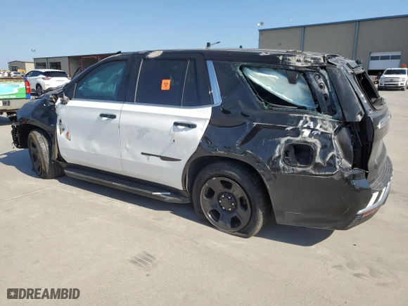 2022 Chevrolet Tahoe Commercial with VIN 1GNSCLED5NR214649, listed as a Copart auction lot 77079674 with 0 mi miles and Salvage Title. Bid and sale history available at carsss.com. Image 2.