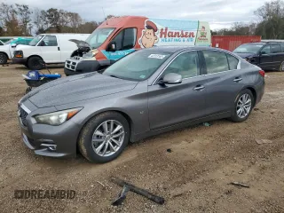 2015 Infiniti Q50 with VIN JN1BV7AP1FM336310, listed as a Copart auction lot 42013165 with 204,569 mi miles and Salvage Title. Bid and sale history available at DreamBid. Image 1.