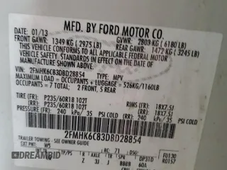 2013 Ford Flex SEL with VIN 2FMHK6C83DBD28854, listed as a Copart auction lot 51460265 with 145,941 mi miles and Salvage Title. Bid and sale history available at carsss.com. Image 14.