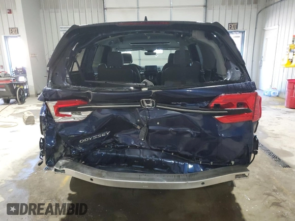 2023 Honda Odyssey EX-L with VIN 5FNRL6H68PB076152, listed as a Copart auction lot 47424605 with 14,742 mi miles and Salvage Title. Bid and sale history available at carsss.com. Image 6.