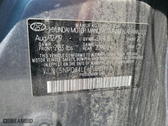 2020 Hyundai Elantra Value Edition with VIN 5NPD84LF6LH521488, listed as a Copart auction lot 70600344 with 100,183 mi miles and Salvage Title. Bid and sale history available at carsss.com. Image 15.