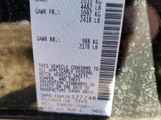 2025 Nissan Altima SV with VIN 1N4BL4DWXSN327748, listed as a Copart auction lot 41893135 with 730 mi miles and Salvage Title. Bid and sale history available at DreamBid. Image 14.