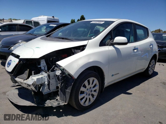 2016 Nissan LEAF S with VIN 1N4BZ0CP2GC314156, listed as a Copart auction lot 61503983 with 44,804 mi miles. Bid and sale history available at carsss.com. Image 1.