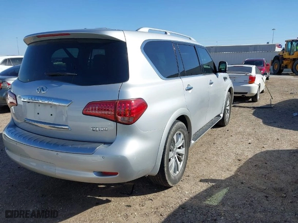 2017 Infiniti QX80 with VIN JN8AZ2NE5H9159392, listed as a IAAI auction lot 41666185 with 42,482 mi miles. Bid and sale history available at carsss.com. Image 4.
