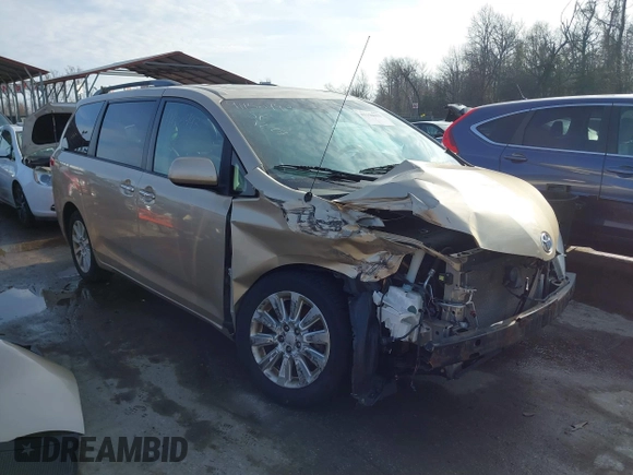 2014 Toyota Sienna Ltd with VIN 5TDDK3DC0ES091759, listed as a IAAI auction lot 41150493 with 155,165 mi miles. Bid and sale history available at carsss.com. Image 1.